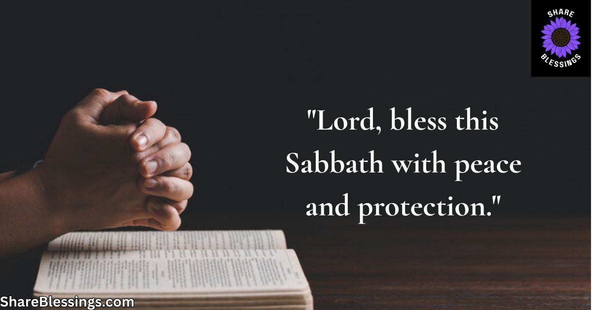 Hands folded in prayer over an open Bible, symbolizing Sabbath devotion