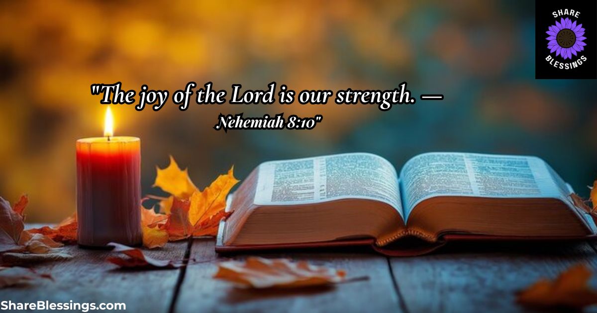 African American Saturday Bible Verses — open Bible with candle and autumn leaves