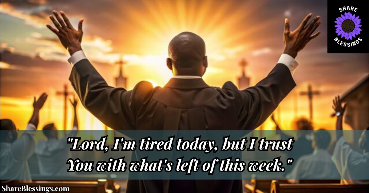 African American man with hands raised in worship, Thursday prayer for strength