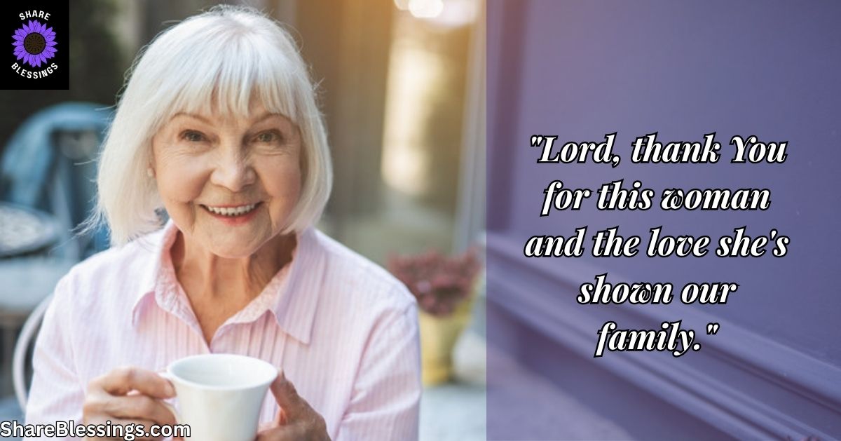 Faith and Prayer for the Woman Who Welcomed You In — smiling older woman holding tea cup