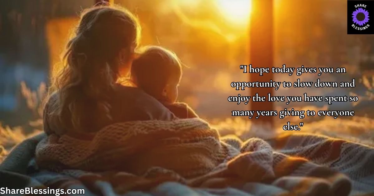 Heartfelt Mother's Day Blessings — mother and child silhouette in warm golden light