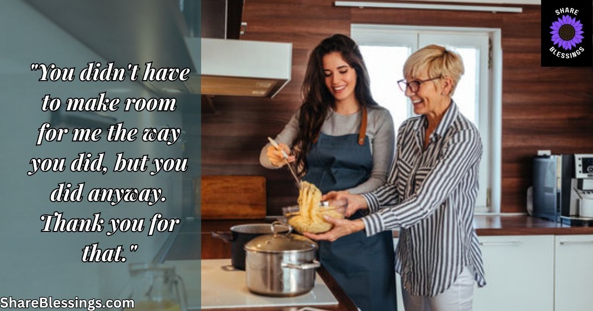 Thank You for Being Part of the Family — mother-in-law and daughter-in-law cooking together in kitchen