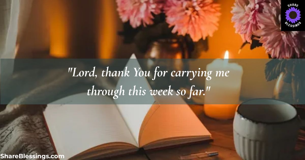 Thankful Thursday Prayers for Gratitude — open journal with candle and flowers