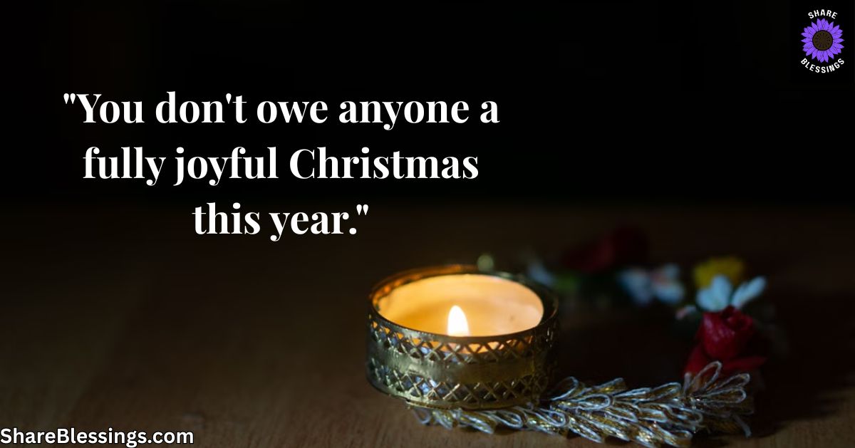Sad Christmas Quotes for Comfort — single candle with wreath in dark room