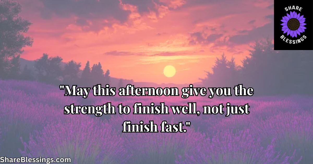 Thursday Afternoon Blessings for Strength and the Final Push — lavender field at sunset with trees