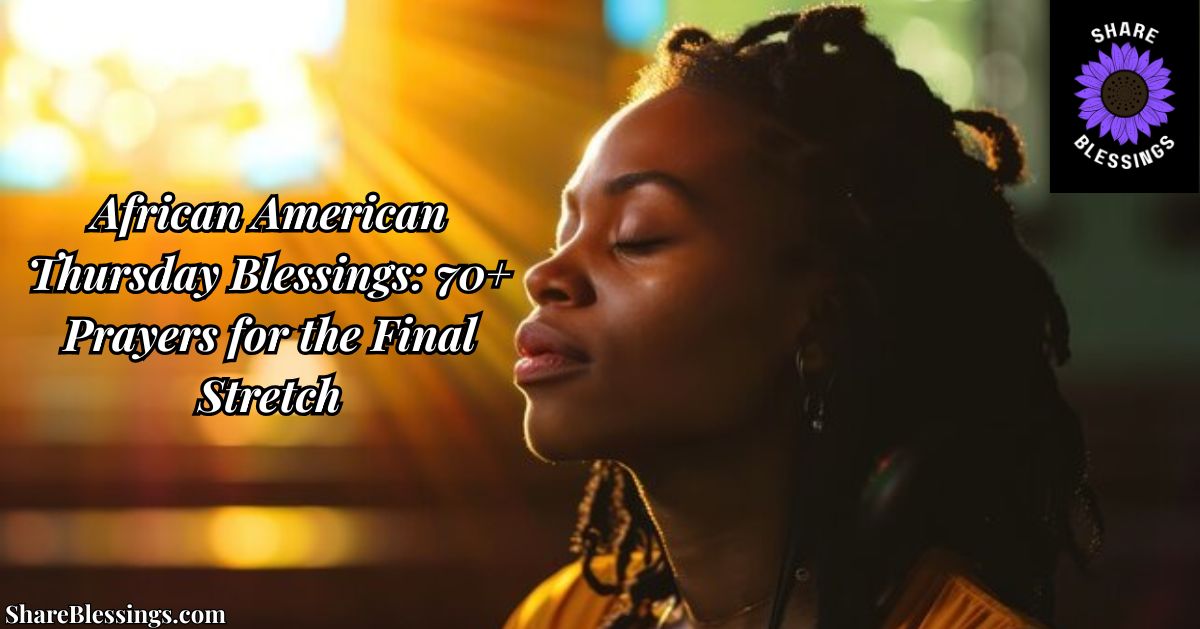 African American Thursday blessings woman praying at sunset
