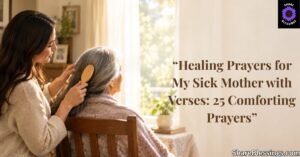 Daughter gently brushing her elderly mother's hair at home, showing love and care during illness.